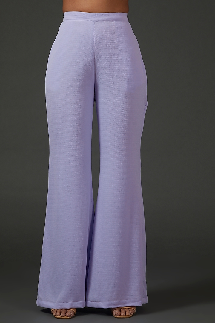 Lavender Snake Crepe Embroidered Co-Ord Set by Namrata Joshipura at Pernia's Pop Up Shop