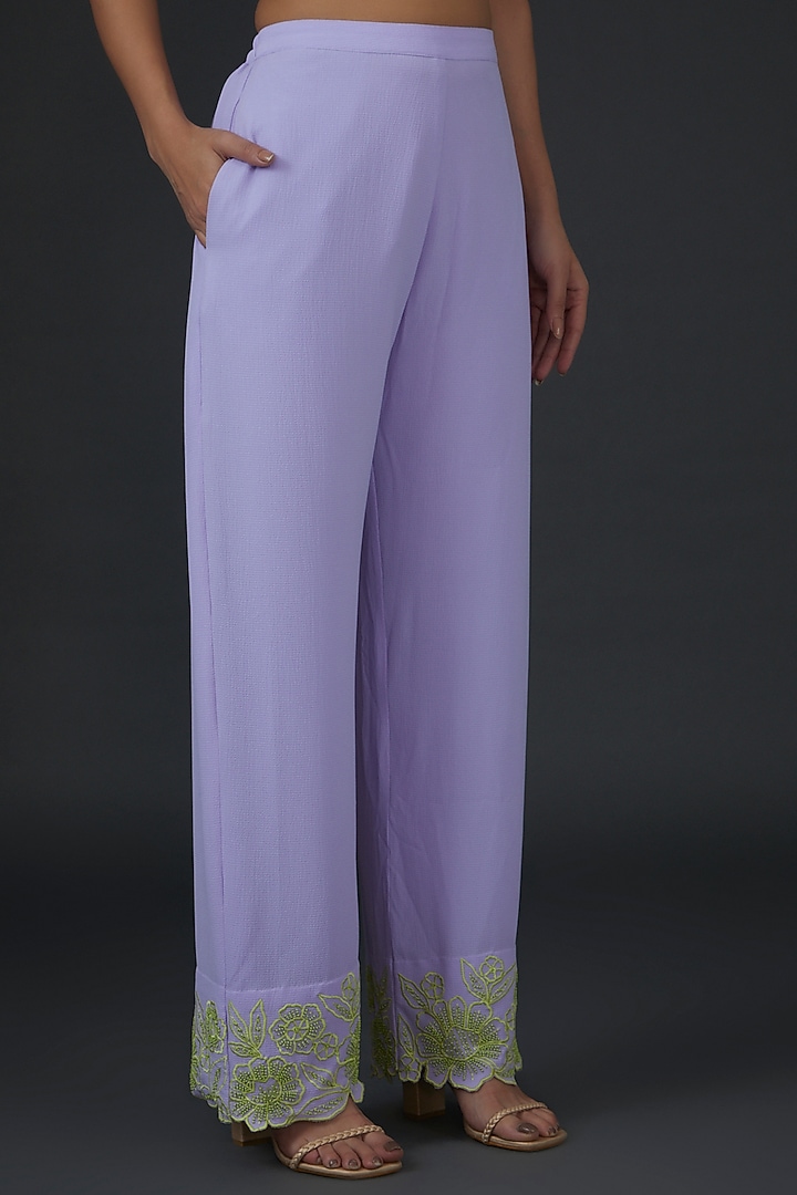 Purple Snake Crepe Embroidered Co-Ord Set by Namrata Joshipura at Pernia's Pop Up Shop