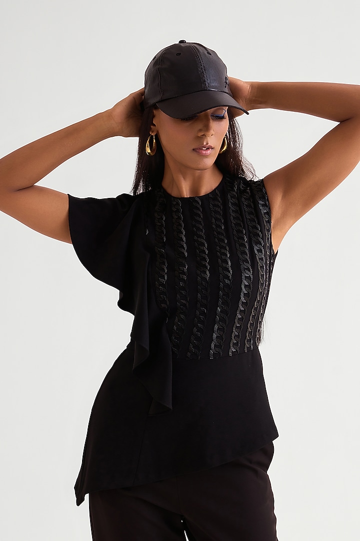 Black Banana Crepe Co-Ord Set by Namrata Joshipura at Pernia's Pop Up Shop