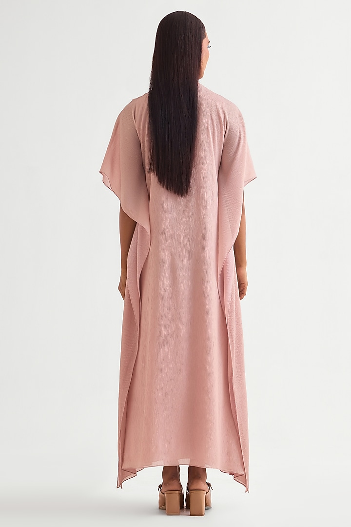 Blush Pink Shimmer Chiffon Kaftan by Namrata Joshipura at Pernia's Pop Up Shop