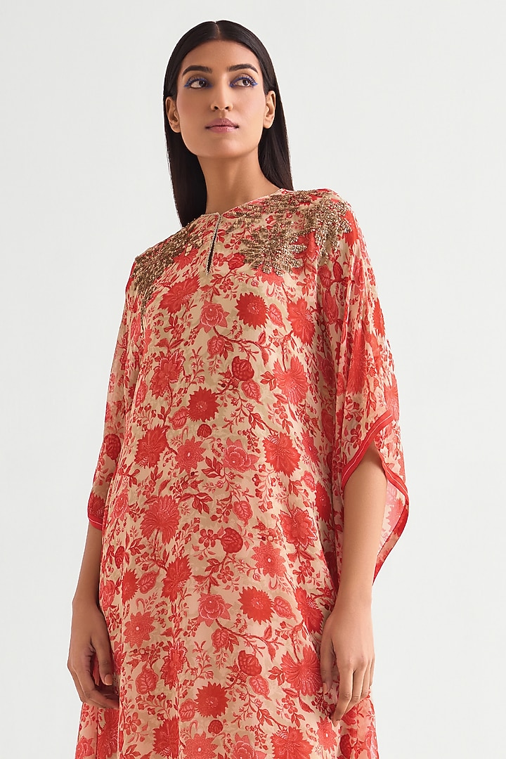 Beige Georgette Kaftan Set by Namrata Joshipura at Pernia's Pop Up Shop