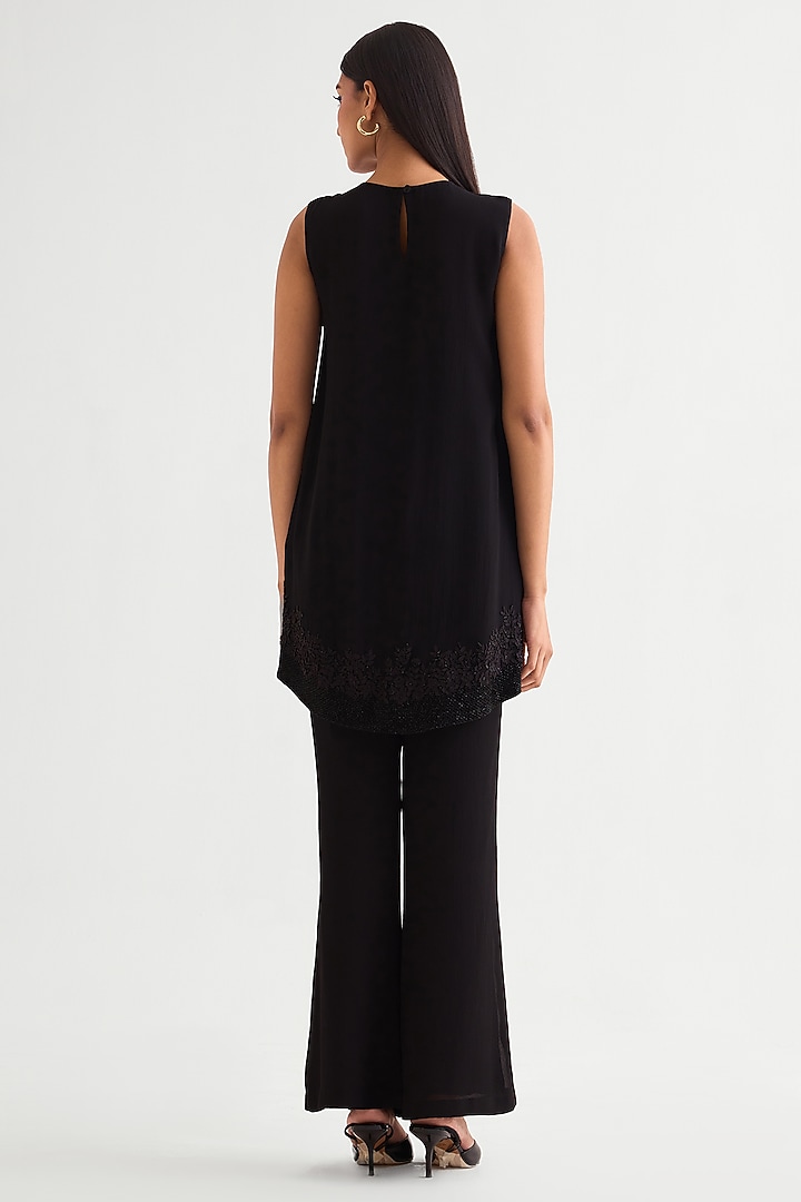 Black Georgette Co-Ord Set by Namrata Joshipura at Pernia's Pop Up Shop