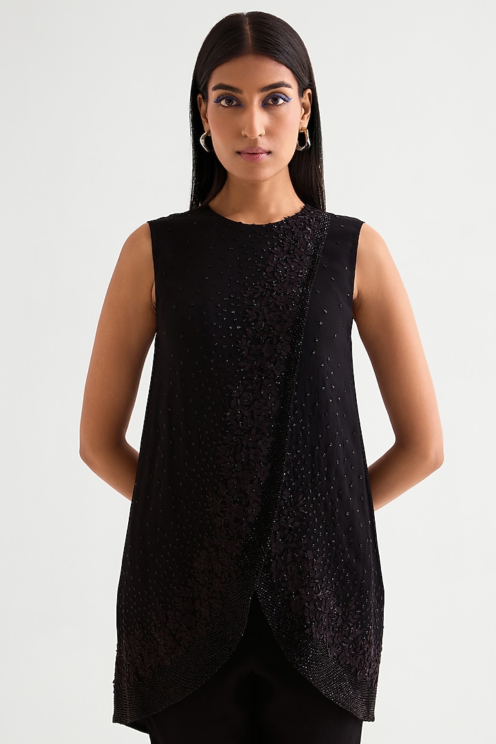 Black Georgette Co-Ord Set by Namrata Joshipura at Pernia's Pop Up Shop