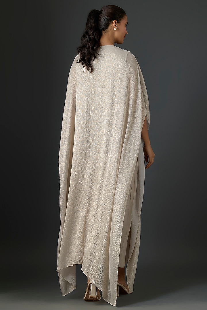 Blush Pink Shimmer Chiffon Kaftan by Namrata Joshipura at Pernia's Pop Up Shop
