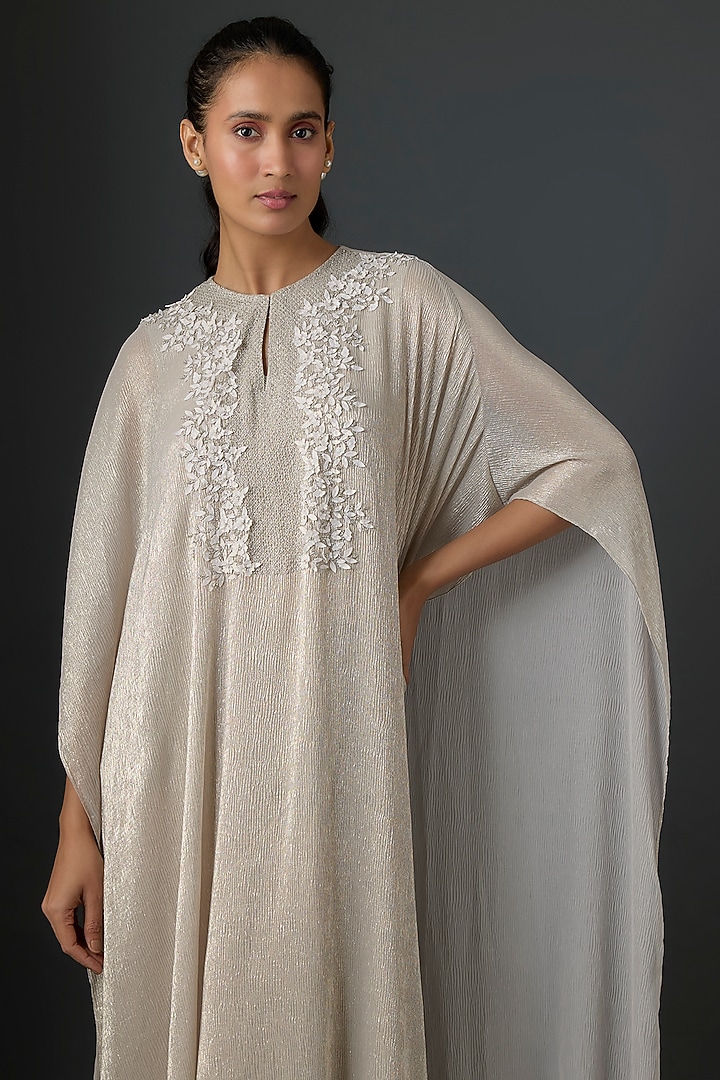 Blush Pink Shimmer Chiffon Kaftan by Namrata Joshipura at Pernia's Pop Up Shop
