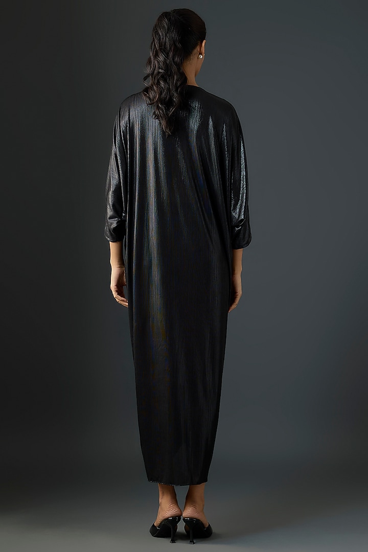 Black Lame Jersey Cocktail Dress by Namrata Joshipura at Pernia's Pop Up Shop