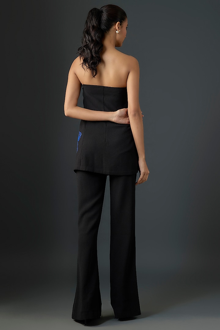 Black lame Jersey Co-Ord Set by Namrata Joshipura at Pernia's Pop Up Shop