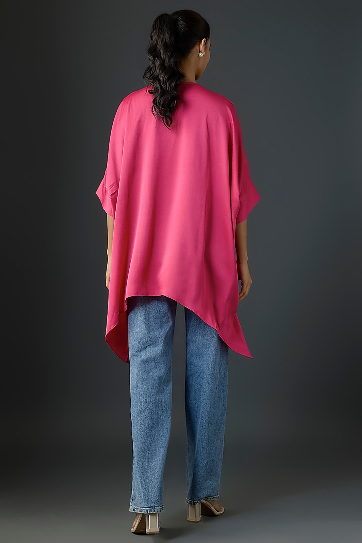Fuchsia Satin Handkerchief Tunic by Namrata Joshipura at Pernia's Pop Up Shop