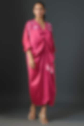 Fuchsia Satin Vacation Dress by Namrata Joshipura at Pernia's Pop Up Shop