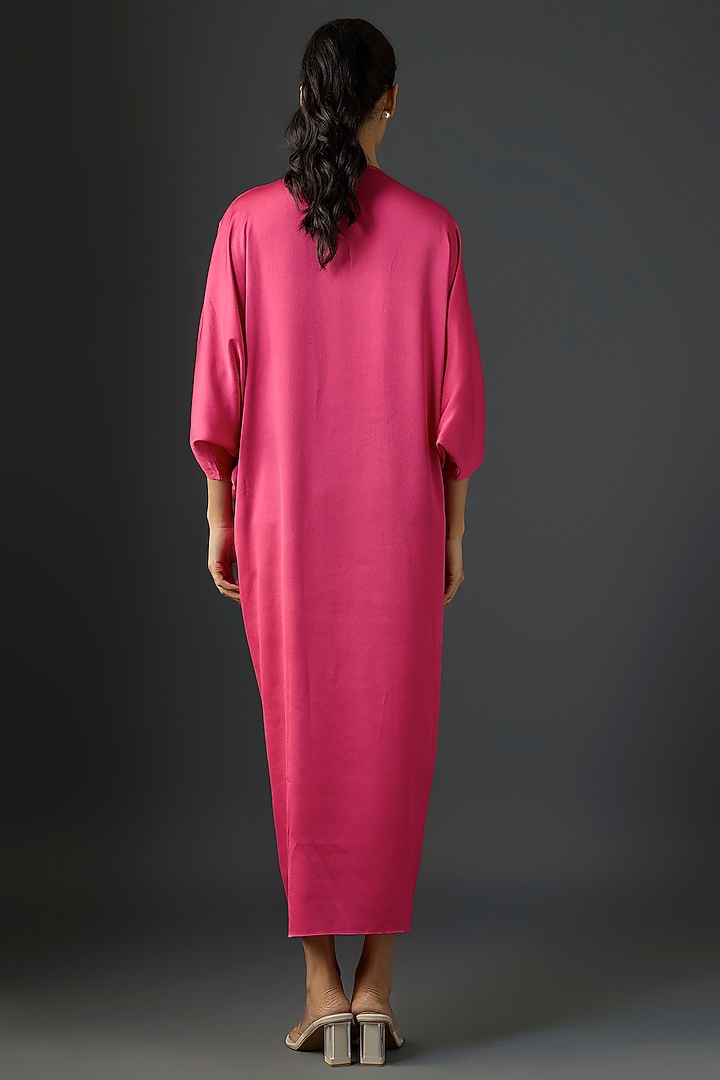 Fuchsia Satin Vacation Dress by Namrata Joshipura at Pernia's Pop Up Shop