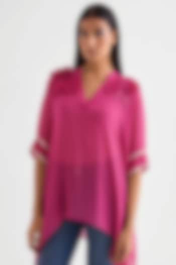 Fuchsia Georgette Handkerchief Tunic by Namrata Joshipura at Pernia's Pop Up Shop