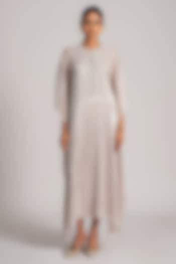 Ivory & Gold Shimmer Chiffon Kaftan by Namrata Joshipura at Pernia's Pop Up Shop