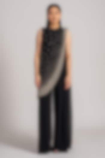 Black Jersey Draped Jumpsuit by Namrata Joshipura at Pernia's Pop Up Shop