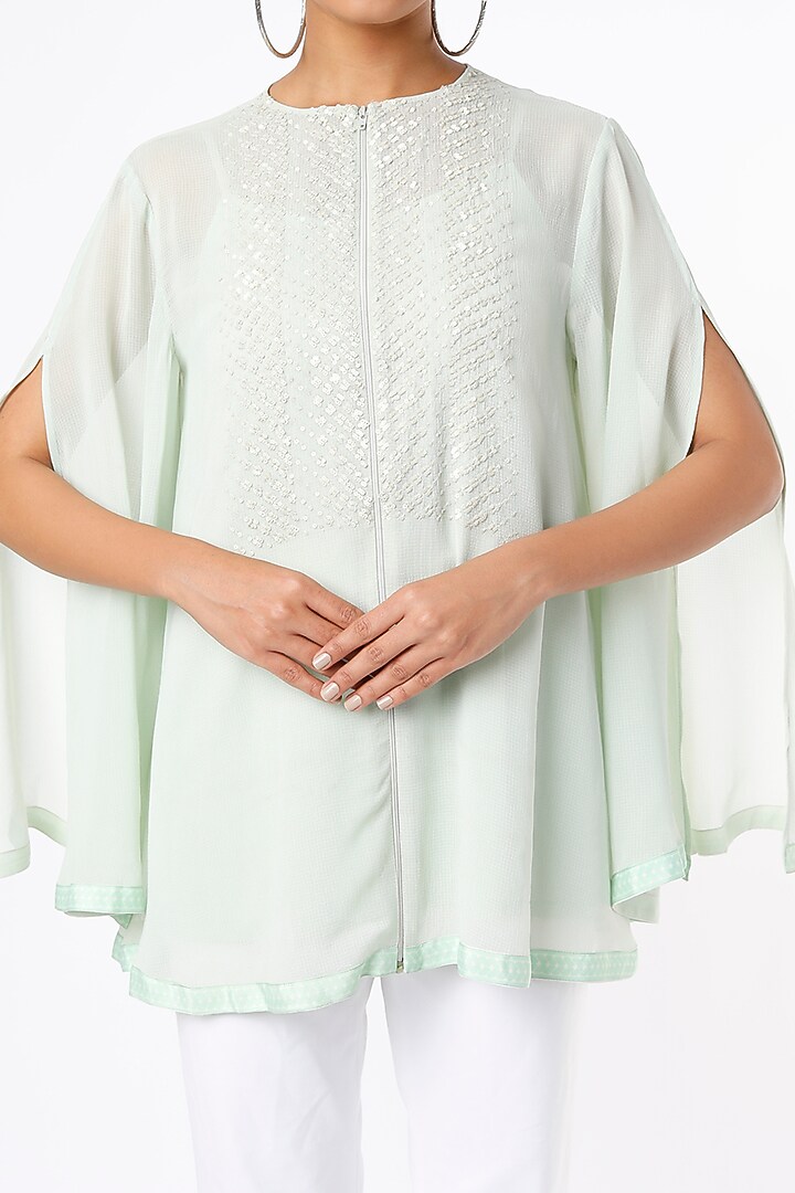 Mint Georgette Tunic With Inner by Namrata Joshipura at Pernia's Pop Up Shop