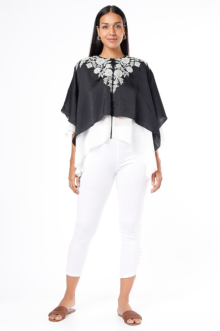 Black Embellished Kaftan Top by Namrata Joshipura at Pernia's Pop Up Shop