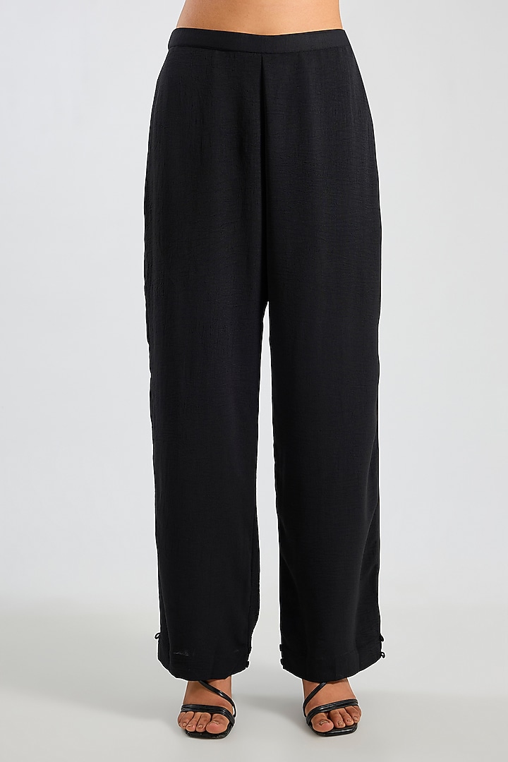 Navy Blue Textured Crepe Co-Ord Set by Namrata Joshipura at Pernia's Pop Up Shop