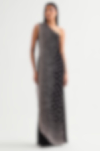 Black Georgette Off-Shoulder Jumpsuit by Namrata Joshipura at Pernia's Pop Up Shop