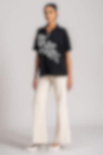 Black Twill Georgette Top by Namrata Joshipura at Pernia's Pop Up Shop
