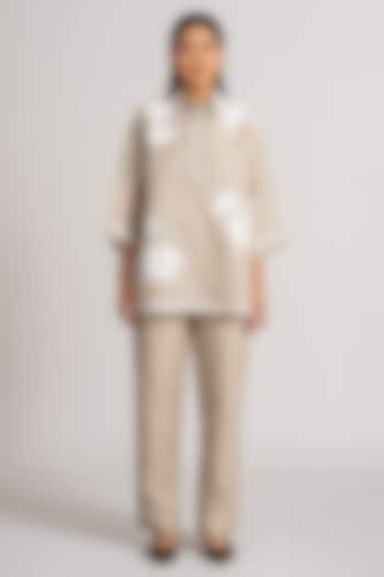 Sand-Colored Linen Co-Ord Set by Namrata Joshipura at Pernia's Pop Up Shop