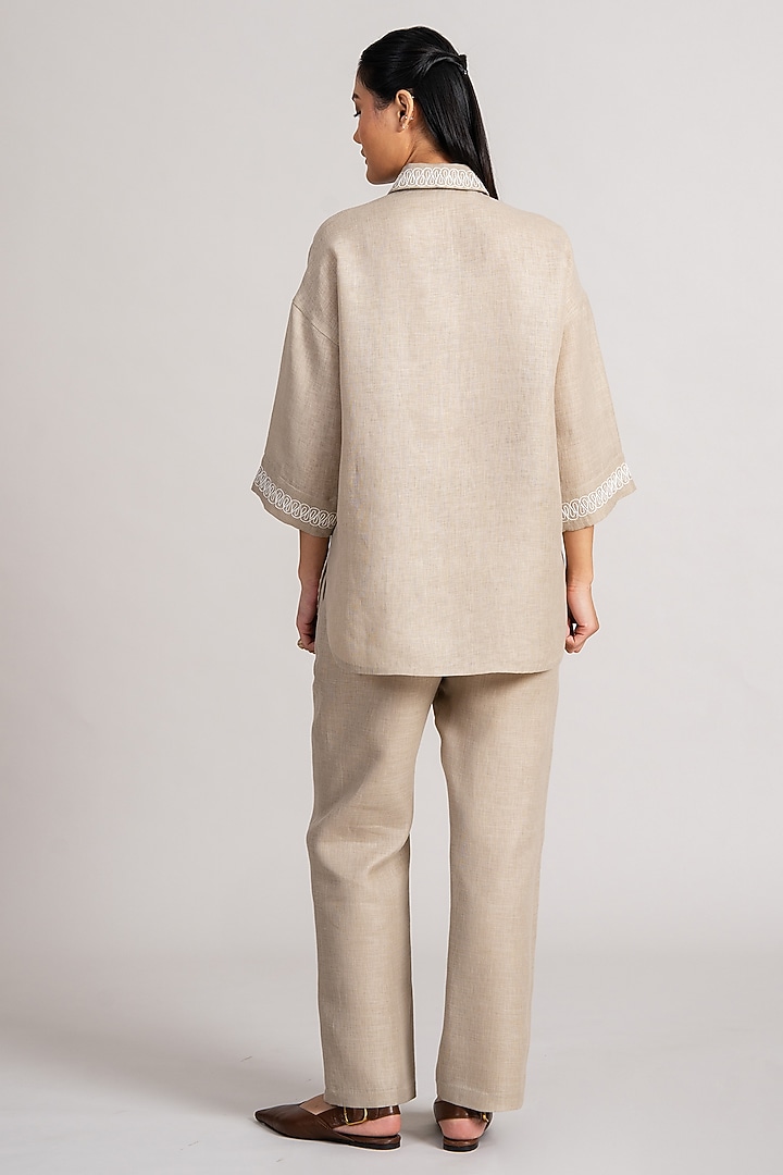 Sand-Colored Linen Co-Ord Set by Namrata Joshipura at Pernia's Pop Up Shop