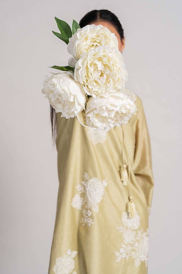 Mint Green Chanderi Silk Mini Cocktail Dress by Namrata Joshipura at Pernia's Pop Up Shop