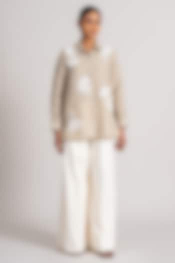 Sand-Colored Linen Tunic With Slip by Namrata Joshipura at Pernia's Pop Up Shop