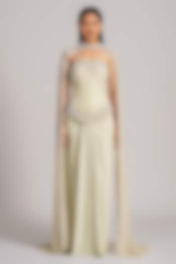 Mint Green Georgette Cape Set by Namrata Joshipura at Pernia's Pop Up Shop