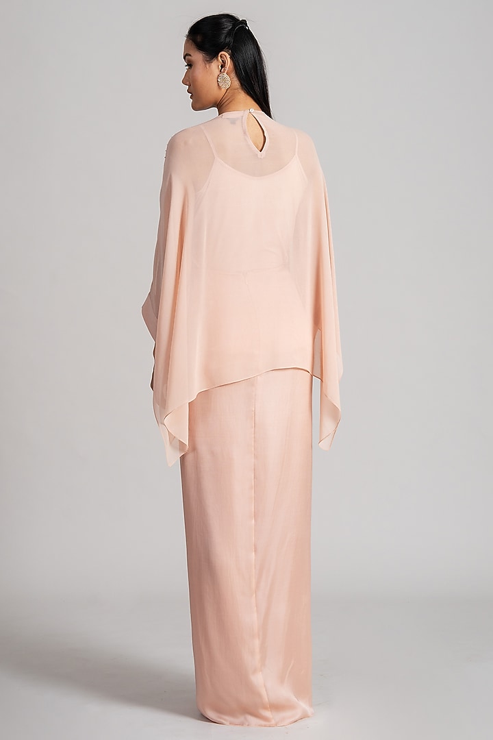Blush Pink Georgette Kaftan Set by Namrata Joshipura at Pernia's Pop Up Shop