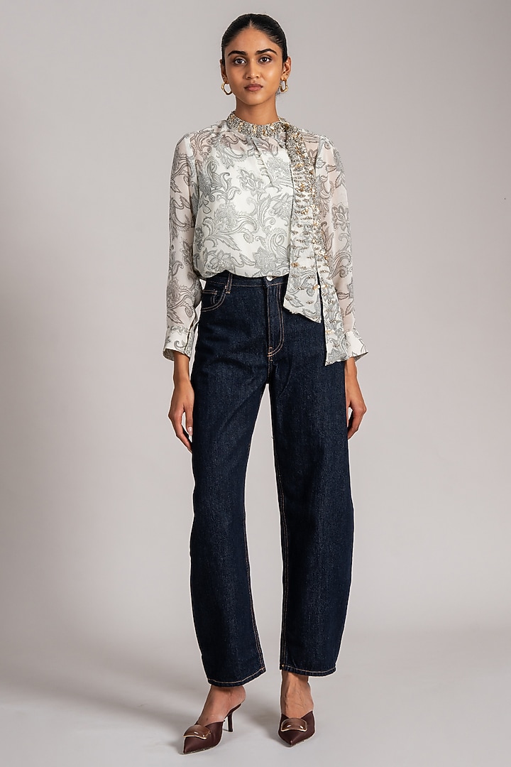 Ivory Georgette Top by Namrata Joshipura at Pernia's Pop Up Shop