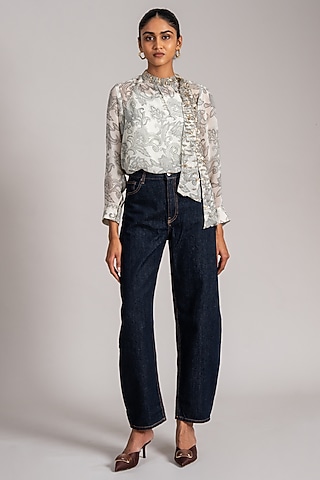 Ivory Georgette Top by Namrata Joshipura