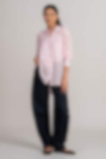 Blush Pink Georgette Boxy Top by Namrata Joshipura at Pernia's Pop Up Shop