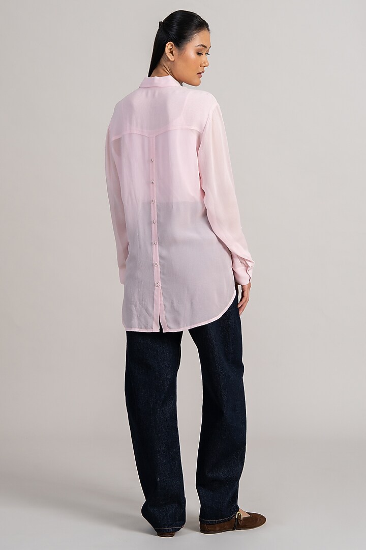 Blush Pink Georgette Boxy Top by Namrata Joshipura at Pernia's Pop Up Shop