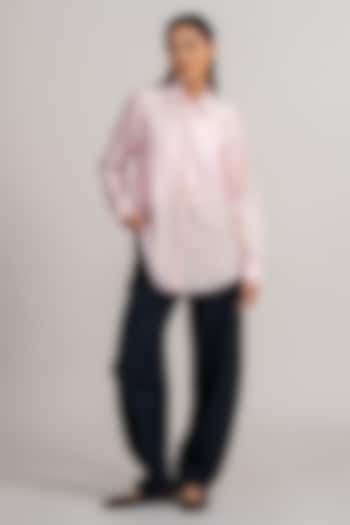 Blush Pink Modal Linen Shirt by Namrata Joshipura at Pernia's Pop Up Shop