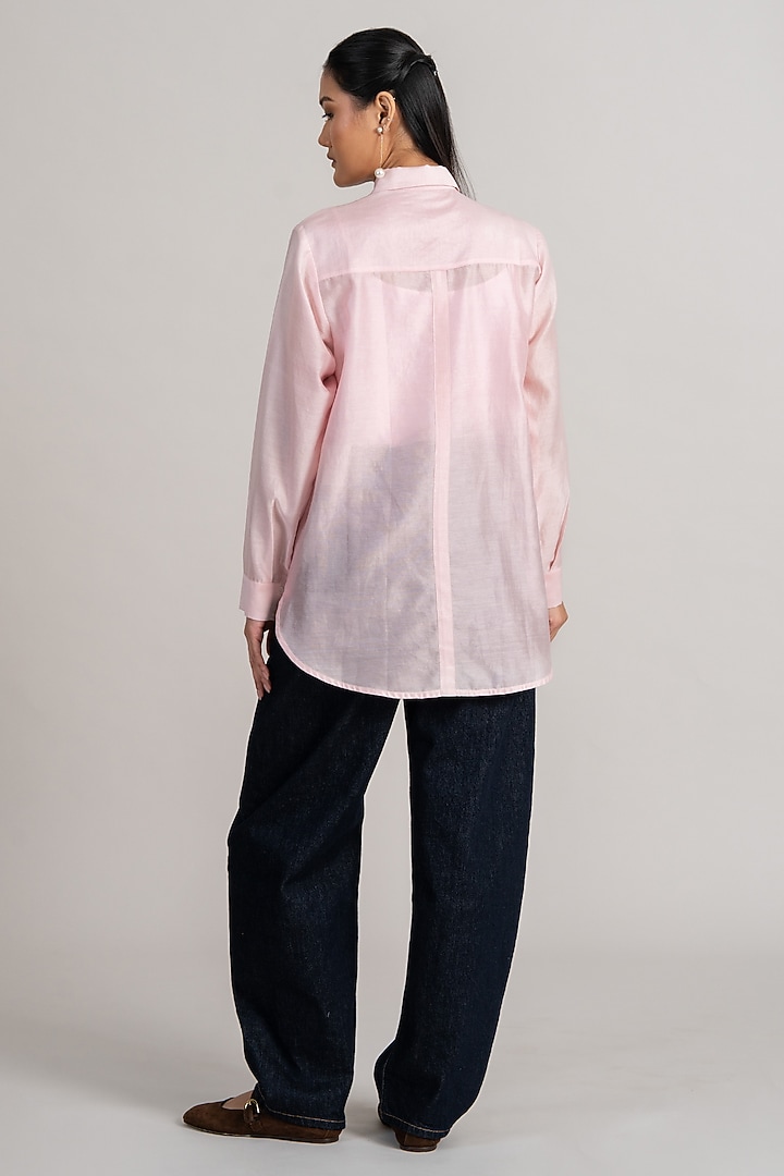 Blush Pink Modal Linen Shirt by Namrata Joshipura at Pernia's Pop Up Shop
