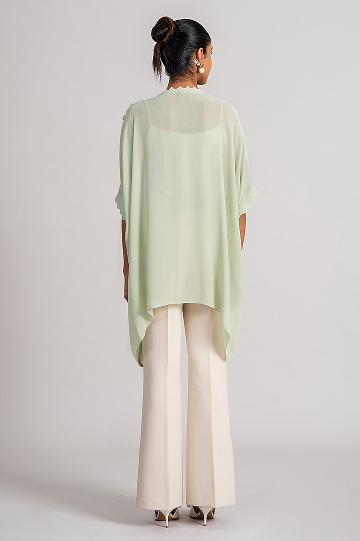 Mint Green Georgette Tunic by Namrata Joshipura at Pernia's Pop Up Shop
