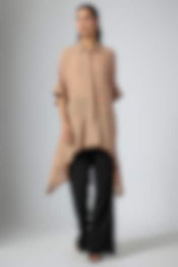 Mocha Brown Cupro Satin Cocktail Dress by Namrata Joshipura at Pernia's Pop Up Shop