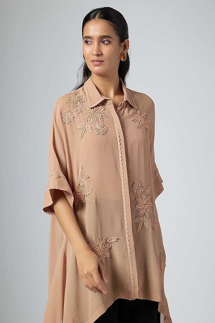 Mocha Brown Cupro Satin Cocktail Dress by Namrata Joshipura at Pernia's Pop Up Shop