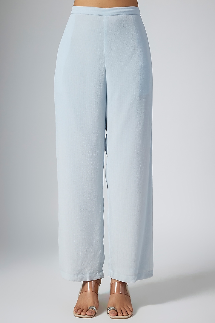 Ice Blue Chanderi Co-Ord Set by Namrata Joshipura at Pernia's Pop Up Shop