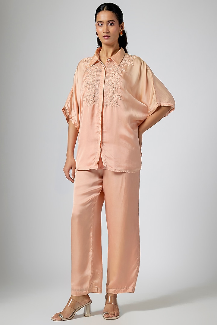 Blush Pink Chanderi Co-Ord Set by Namrata Joshipura at Pernia's Pop Up Shop