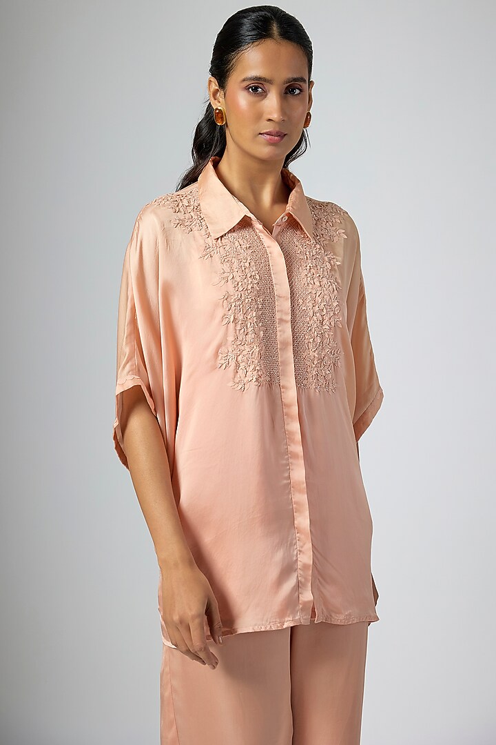 Blush Pink Chanderi Co-Ord Set by Namrata Joshipura at Pernia's Pop Up Shop