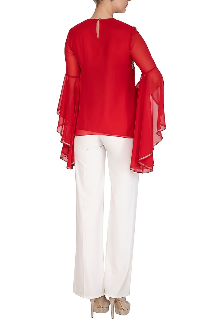 Red Embroidered Top by Namrata Joshipura at Pernia's Pop Up Shop