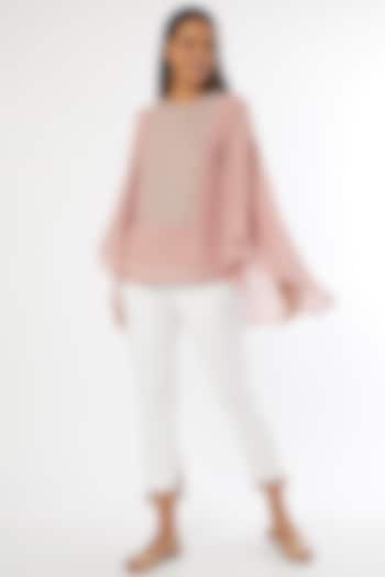 Onion Pink Georgette Embellished Top by Namrata Joshipura at Pernia's Pop Up Shop