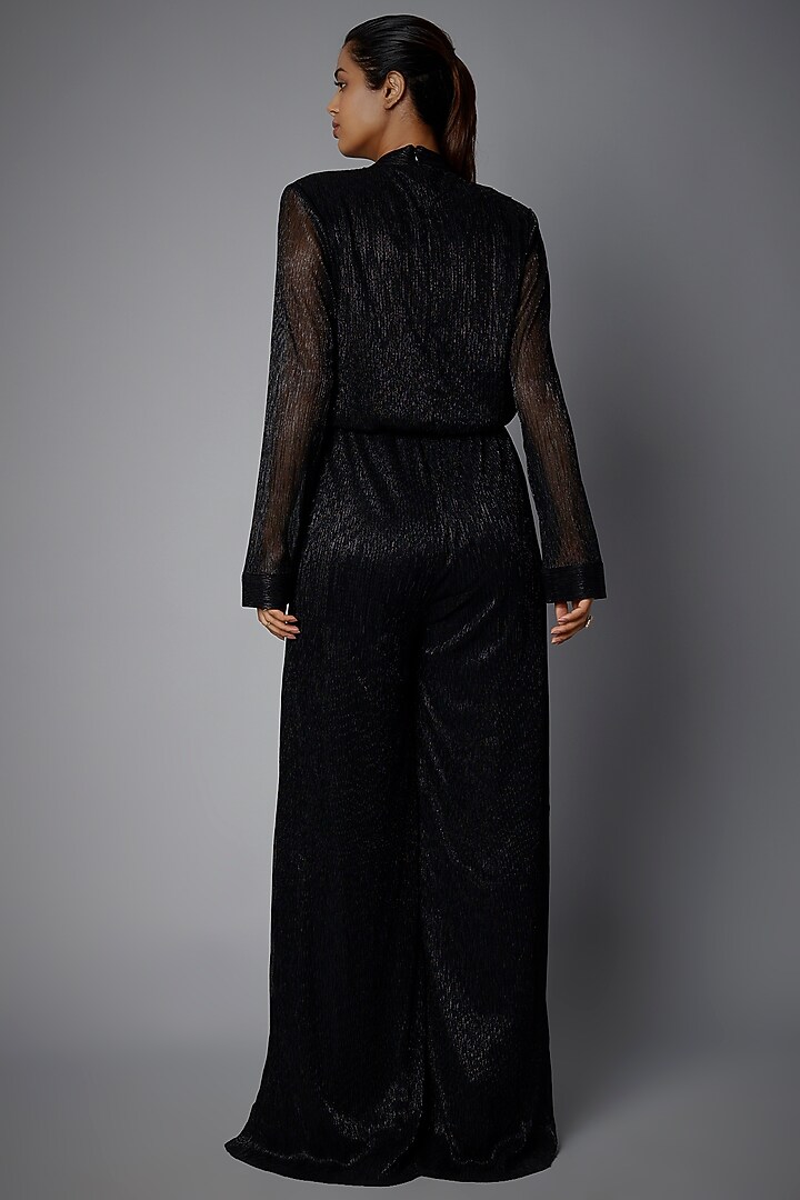 Black Embellished Jumpsuit by Namrata Joshipura at Pernia's Pop Up Shop