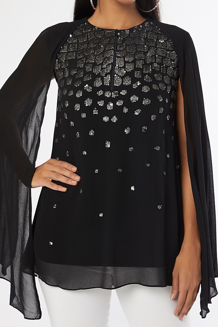 Black Embellished Top by Namrata Joshipura at Pernia's Pop Up Shop