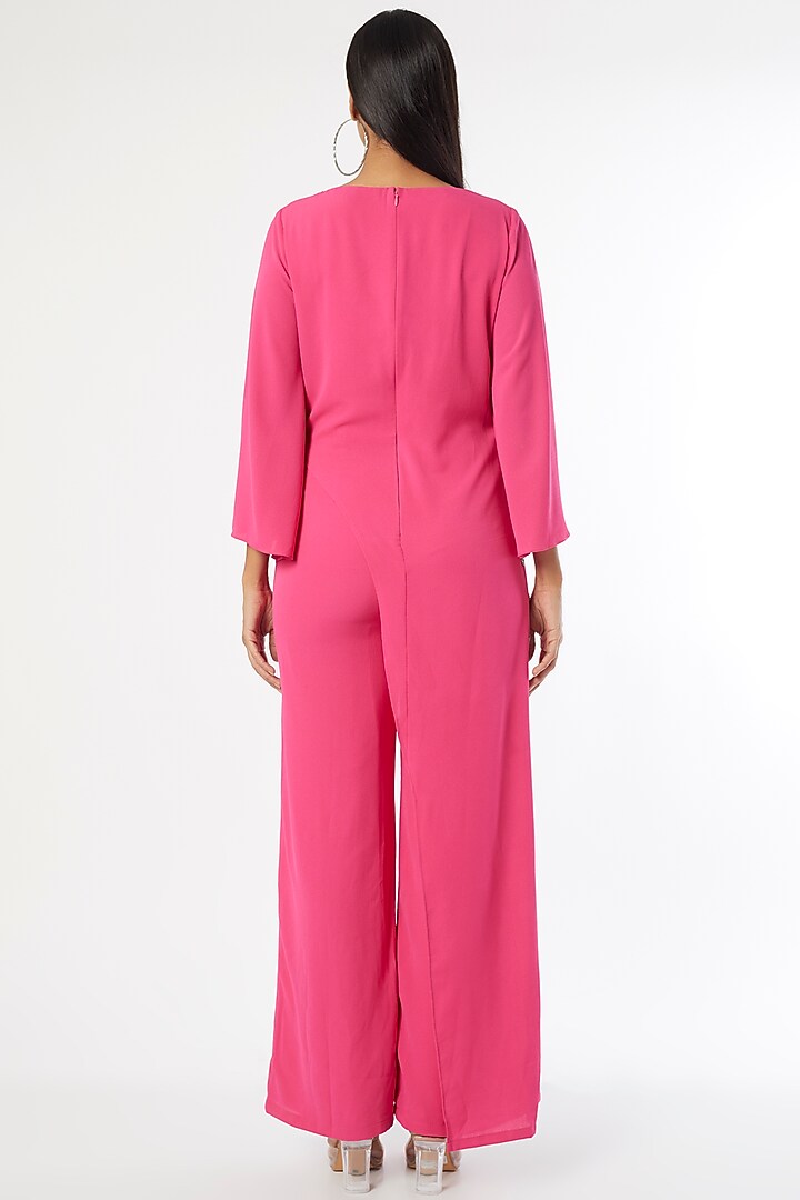 Hot Pink Embellished Jumpsuit by Namrata Joshipura at Pernia's Pop Up Shop