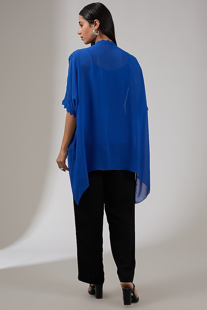 Neptune Georgette Floral Hand & Machine Embellished Tunic by Namrata Joshipura at Pernia's Pop Up Shop