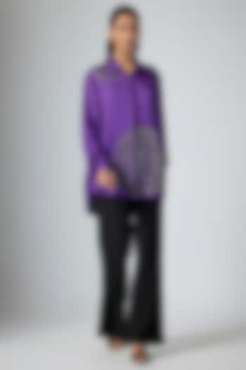 Purple Modal Linen Shirt by Namrata Joshipura at Pernia's Pop Up Shop