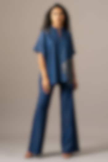 Blue Denim Tunic by Namrata Joshipura at Pernia's Pop Up Shop