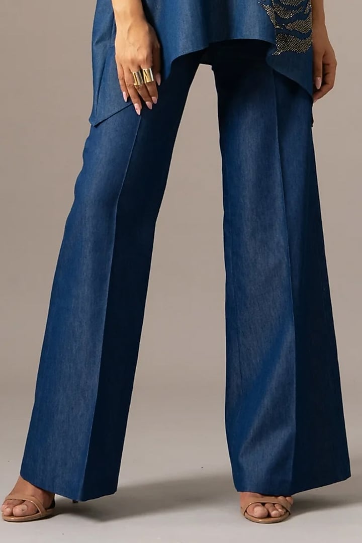 Blue Denim Tunic by Namrata Joshipura at Pernia's Pop Up Shop