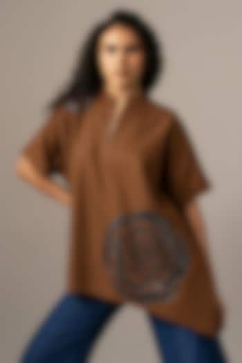 Blush Denim Handkerchief Zipper Tunic by Namrata Joshipura at Pernia's Pop Up Shop